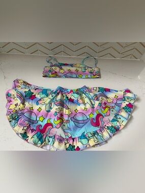 wild rich kids skirt &  top unicorn print sz  4brand new
